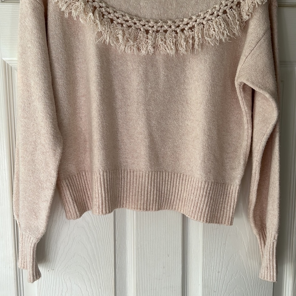 Sanctuary Fringe Cream Cozy Sweater XS - Picture 8 of 12